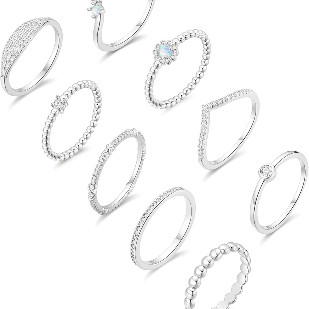 Elegant Silver Ring Set